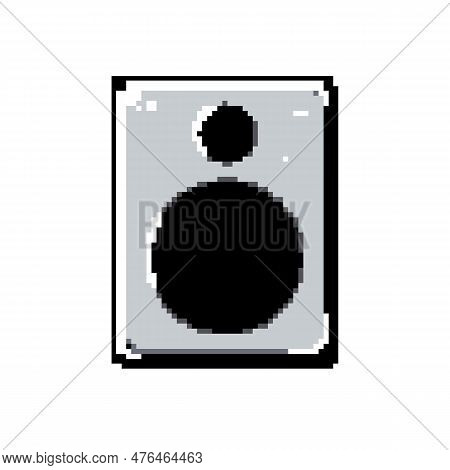 Professional Studio Sound Monitor Game Pixel Art Retro Vector. Bit Equipment Computer, Digital Profe