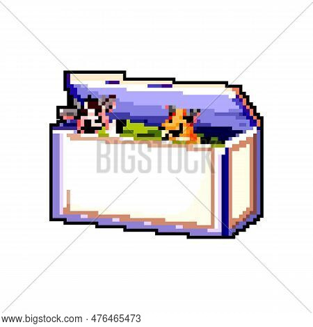 Fun Toy Box Game Pixel Art Retro Vector. Bit Fun Toy Box. Old Vintage Illustration