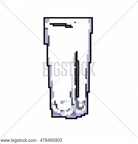 Transparent Glass Vase Flower Game Pixel Art Retro Vector. Bit Transparent Glass Vase Flower. Old Vi