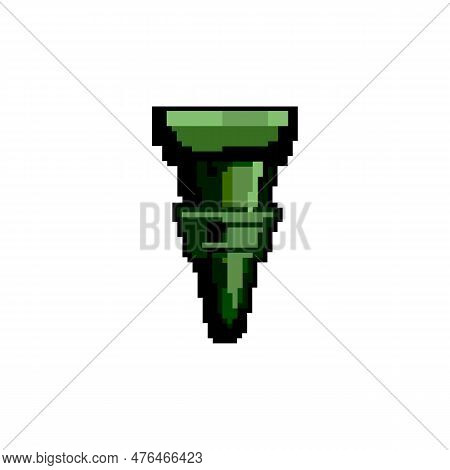 Stopper Wine Cork Game Pixel Art Retro Vector. Bit Stopper Wine Cork. Old Vintage Illustration