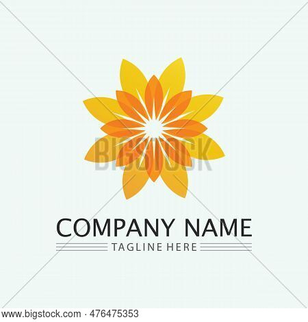 Flower Logo. The Circular Logo. Logo Of The Flower. Stylized Flower. Petals. Simple Logo. The Brand