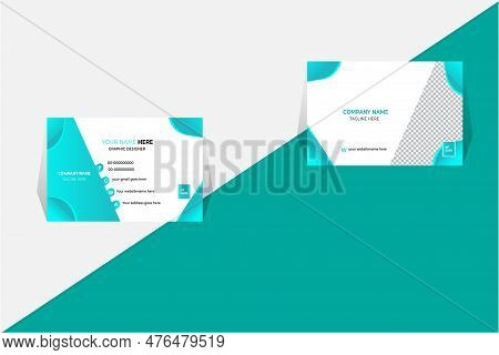 Creative Business Card Template Professional Card Design With Clean Gradient Color Geometric Shape.