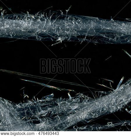 Plastic Texture And Clear Plastic Black Background Transparent Plastic Wrap On The Black