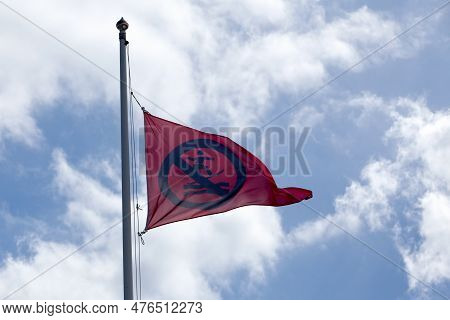 Red Flag Indicating It Is Forbidden To Surf.