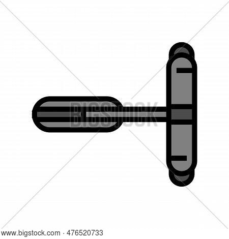 Door Closer Hardware Furniture Fitting Color Icon Vector. Door Closer Hardware Furniture Fitting Sig