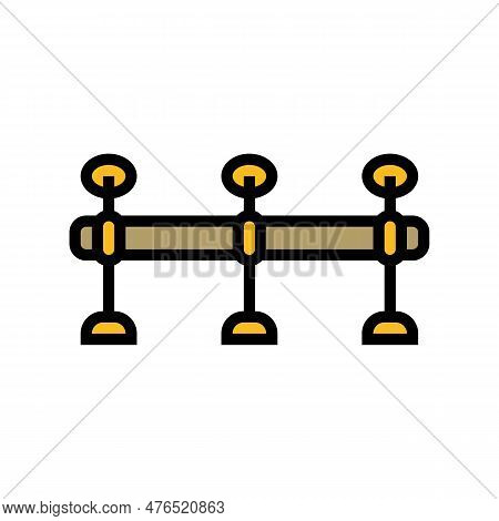 Foot Rail Hardware Furniture Fitting Color Icon Vector. Foot Rail Hardware Furniture Fitting Sign. I