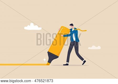 Marker Or Highlight Important Information, Reminder Or Note For Business Message, Plan For Success, 