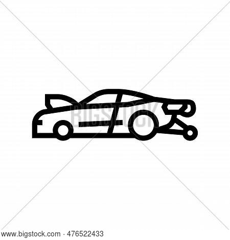 Nitrous Oxide Racing Vehicle Line Icon Vector. Nitrous Oxide Racing Vehicle Sign. Isolated Contour S