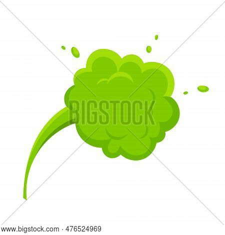 Smelling Green Cartoon Smoke Or Fart Clouds Flat Style Design Vector Illustration. Bad Stink Or Toxi