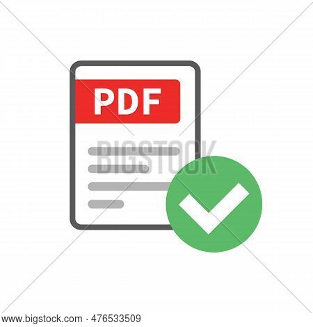 Pdf Files And Check Mark Icons. Checking Electronic Documents. Editable Vectors.