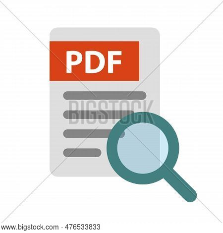 Pdf Document Checking. Business Document Verification. Pdf Icons And Magnifying Glass Icons. Editabl