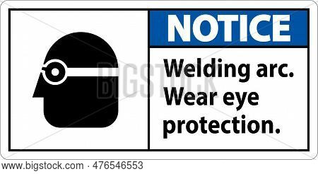 Notice Welding Arc Wear Eye Protection Sign