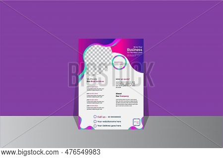 Corporate Business A4 Flyer Vector Template Design For A Digital Marketing Company Annual Report Geo
