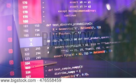 Python Code Computer Screen. Mobile Application Design Concept.