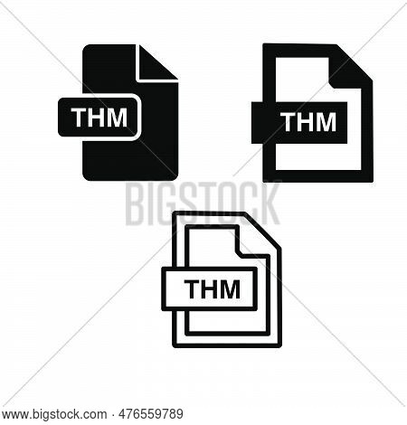 Thm File Format Icon. Thm Extension Icon Set Vector Illustration On White Background..eps