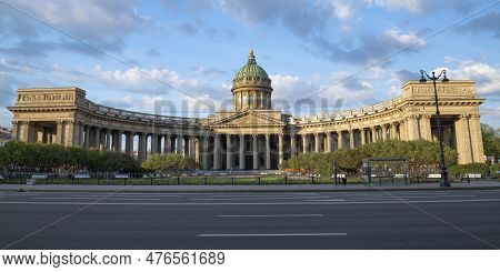 Saint Petersburg, Russia - May 13, 2023: View Of The Ancient Cathedral Of The Kazan Icon Of The Moth