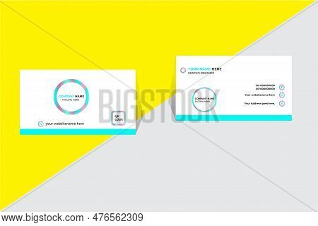Creative Business Card Template Professional Card Design With Clean Gradient Color Geometric Shape.
