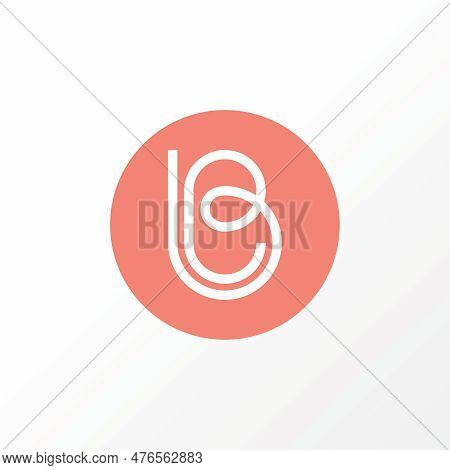 Unique Letter Or Word B Or Bb Line Art Out Font On Center Circle Negative Space Image Graphic Icon L
