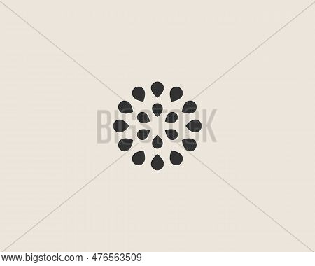 Abstract Flower Logo. Firework Logotype. Flash Icon Isolated On Light Background. Vector Illustratio
