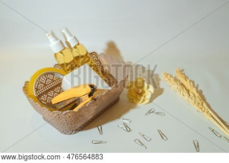 White, Cream, And Brown Plastic Box Basket