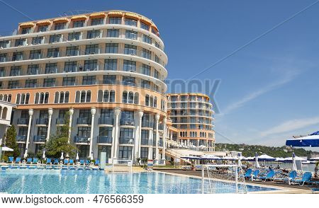 St.st. Constantine And Helena, Bulgaria - May 14 2015: Azalia Hotel With Swimming Pool.