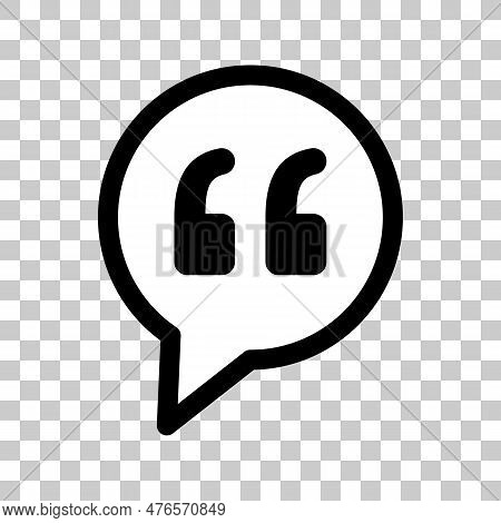 Double Quotation Marks Balloon. Quotation Marks. Editable Vector.