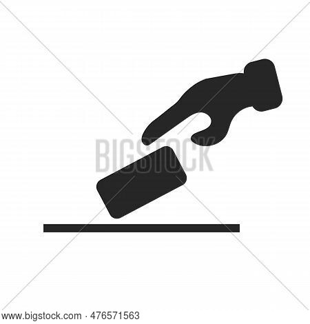 Voting In The Election. Inserting Ballots. Editable Vector.