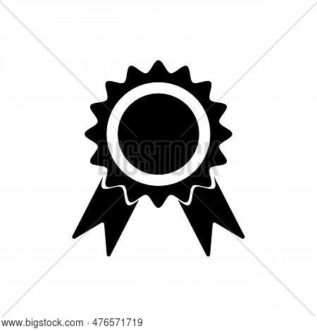 Badge Silhouette Icon. Commendation Icon. Editable Vector.