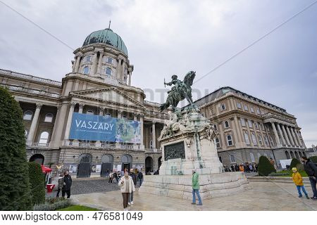 Budapest, Hungary - November 26th, 2022: The Hungarian National Gallery Building On A Cloudy Winter 