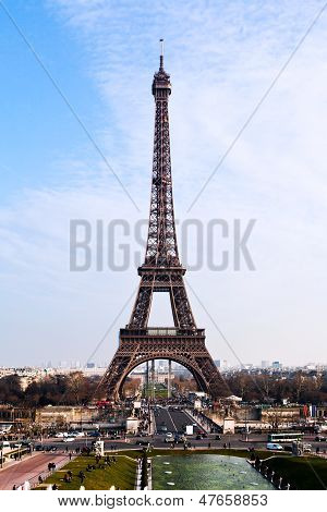 Vista della Torre Eiffel a Parigi dal Trocadero