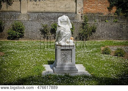 Statue In The Manor Park, Dolna Krupa, Slovak Republic. Travel Destination. Art Object.