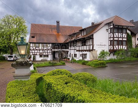 Busingen Am Hochrhein, Germany - May 1, 2023: Restaurant Alte Rheinmuhle In Busingen, A Municipality