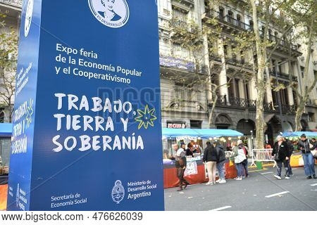 Buenos Aires, Argentina, May 20, 2023: Expo Fair Of Popular Economy And Cooperativism, Event To Prom