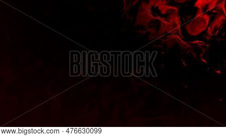 Red Dark Shaded Ingrained Forms Surface - Abstract 3d Rendering