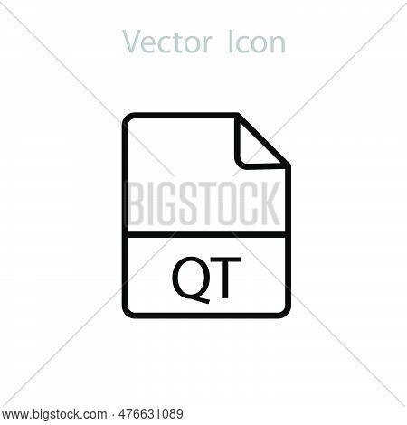 Qt Document Data File Format Icon Concept. Vector Illustration On White Background..eps