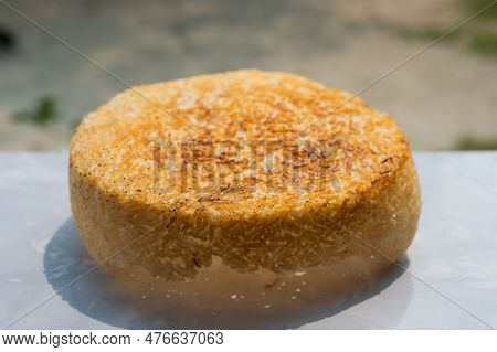 The Rice Crust Is Dried In The Sun Before Being Processed Into Traditional Food. The Rice Crust Or P