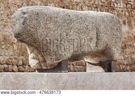 Bull Granite Stone Sculpture. Iron Bronze Age. Toro, Zamora. Spain