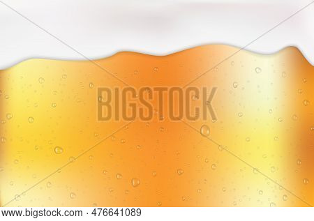 Detail Of Dewy Glass With Foam And Beer - Vector Illustration