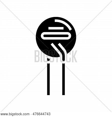 Thermistor Electronic Component Glyph Icon Vector. Thermistor Electronic Component Sign. Isolated Sy
