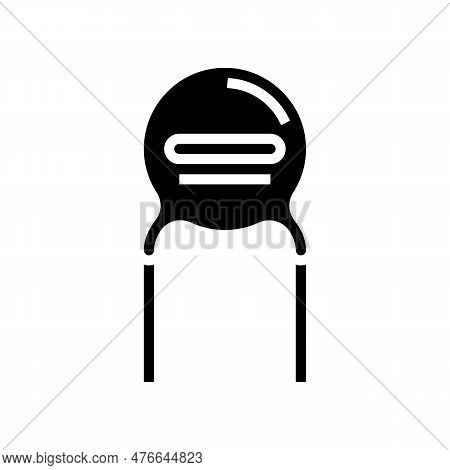 Ceramic Capacitor Electronic Component Glyph Icon Vector. Ceramic Capacitor Electronic Component Sig