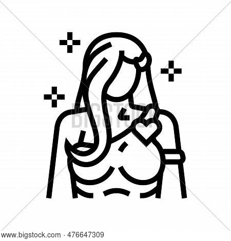Aphrodite Greek God Mythology Line Icon Vector. Aphrodite Greek God Mythology Sign. Isolated Contour