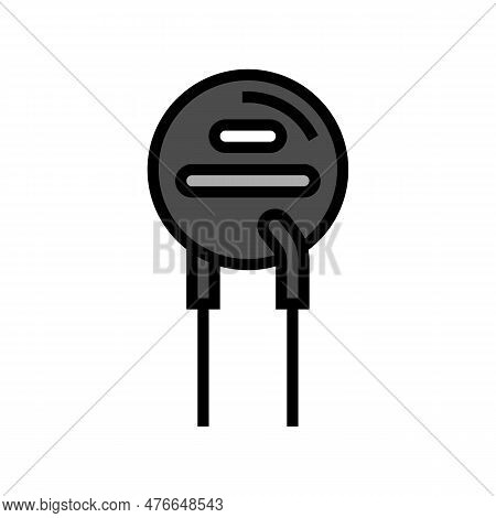 Thermistor Electronic Component Color Icon Vector. Thermistor Electronic Component Sign. Isolated Sy