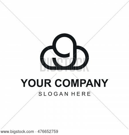 Modern Letter G Cloud Shape Logo Design Vector