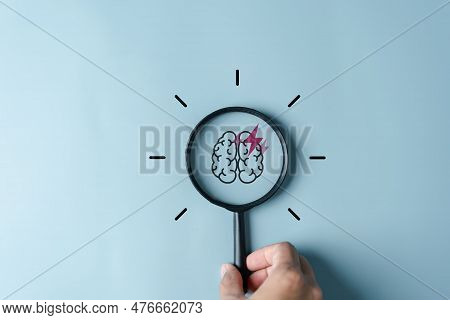 Magnifier With Brainstorm Onside To Smart, Idea, Creative, Thinking, Education, Innovation Smart Int