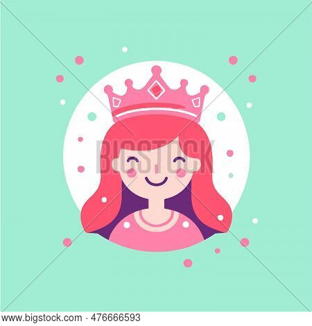 Princess Logo Illustration For Your Design. Girl Logo