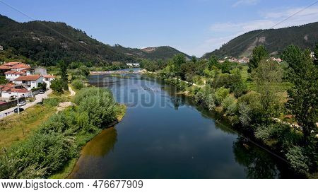 View From The Bridge Over Mondego River In Penacova - Portugal.