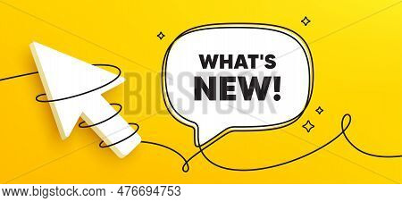 Whats New Tag. Continuous Line Chat Banner. Special Offer Sign. New Arrivals Symbol. Whats New Speec