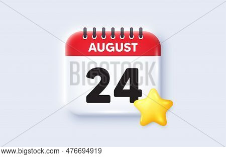 24th Day Of The Month Icon. Calendar Date 3d Icon. Event Schedule Date. Meeting Appointment Time. 24