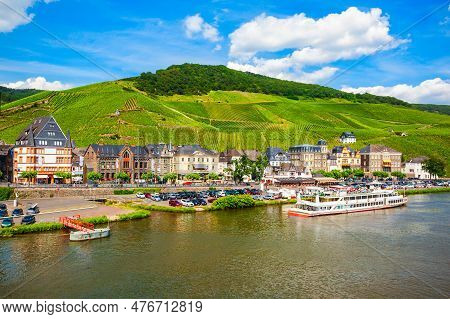 Bernkastel Kues Aerial Panoramic View. Bernkastel-kues Is A Well-known Winegrowing Centre On The Mos