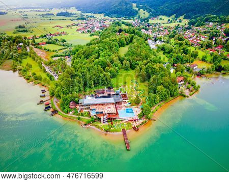 Kochel Am See Town At The Kochelsee Or Lake Kochel In Bavaria, Germany